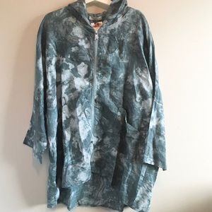 Made in Italy linen hooded zip up